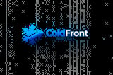 ColdFront Solutions logo featuring a blue snowflake icon on a platform with digital background